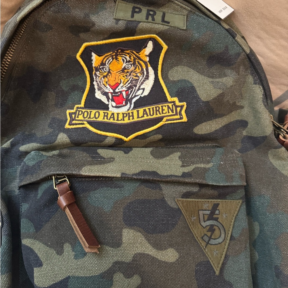 Polo by Ralph Lauren Camouflage Backpack with Tiger Patch